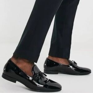 NWT ASOS Black Patent Loafers Mens 10W